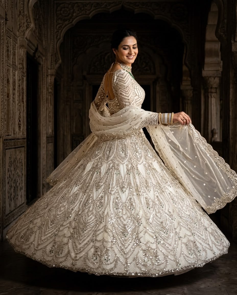 PREMIUM BUTTERFLY SOFT NET LEHENGA WITH 4-METER FLARE