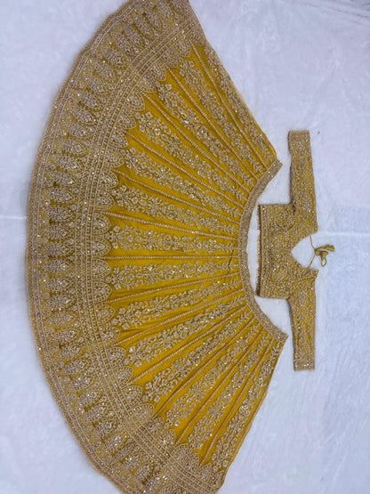 LUXURY BUTTERFLY SOFT NET LEHENGA WITH HEAVY EMBROIDERY AND 3.5 METER FLARE