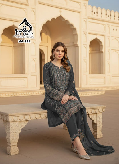 AL-QASR PREMIUM GEORGETTE EMBROIDERED SET