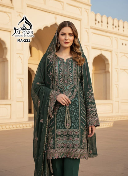 AL-QASR PREMIUM GEORGETTE EMBROIDERED SET