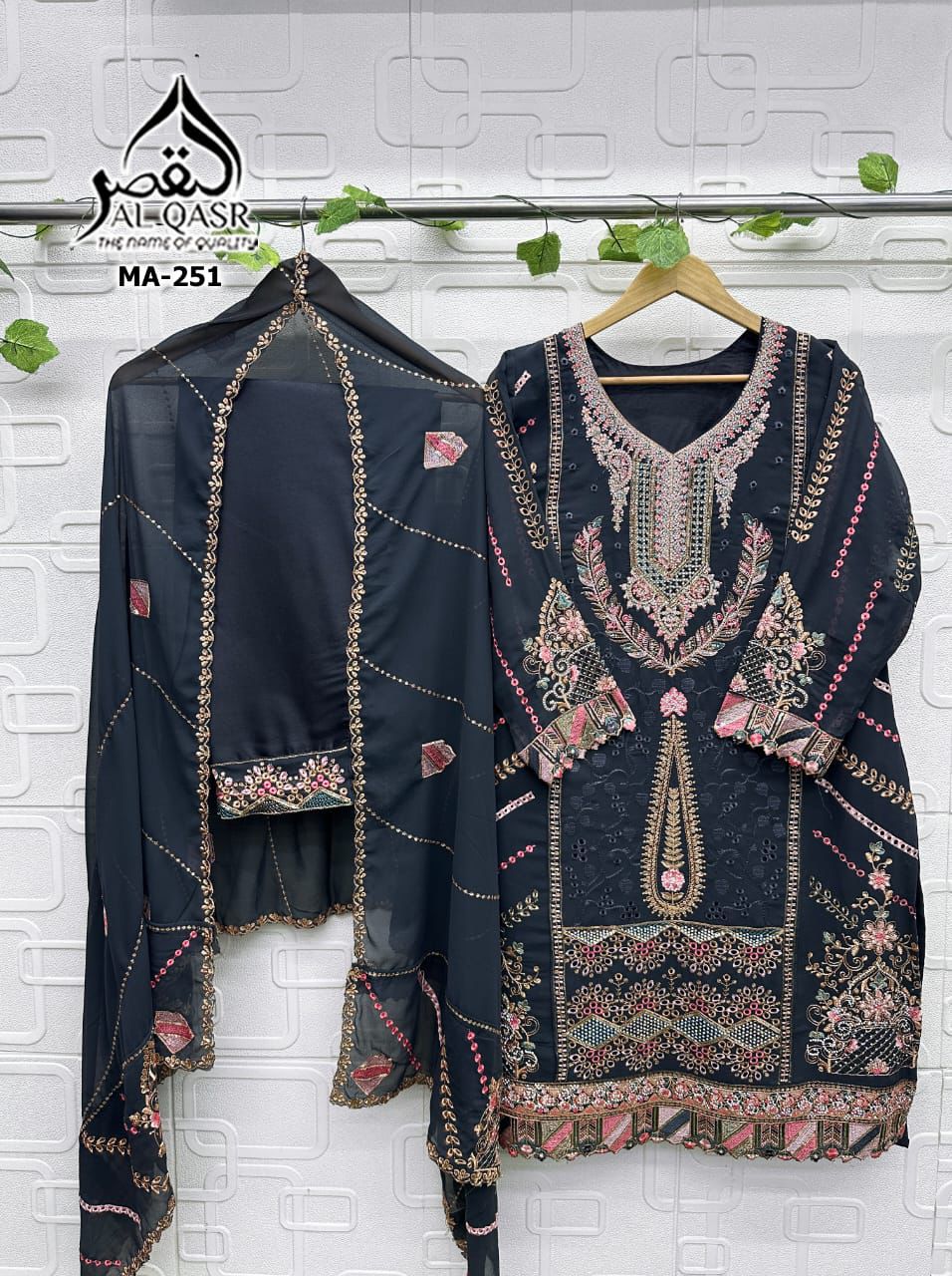 AL-QASR PREMIUM GEORGETTE EMBROIDERED SET