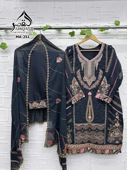 AL-QASR PREMIUM GEORGETTE EMBROIDERED SET