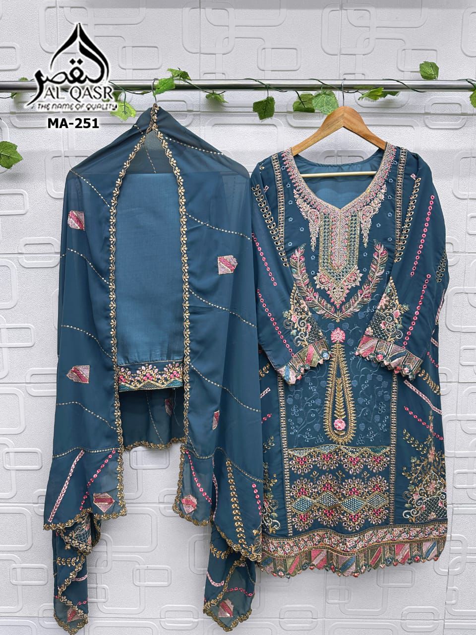 AL-QASR PREMIUM GEORGETTE EMBROIDERED SET