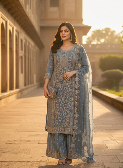 MEHERUNISA ROYAL GARARA SET WITH PURSE