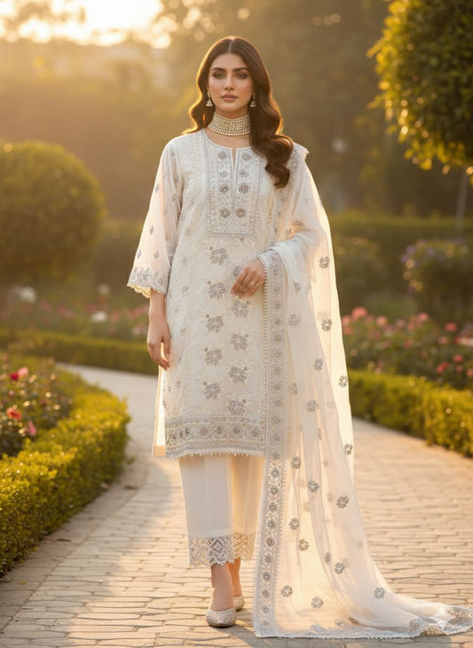 ORGANZA PAKISTANI SEMI STITCHED