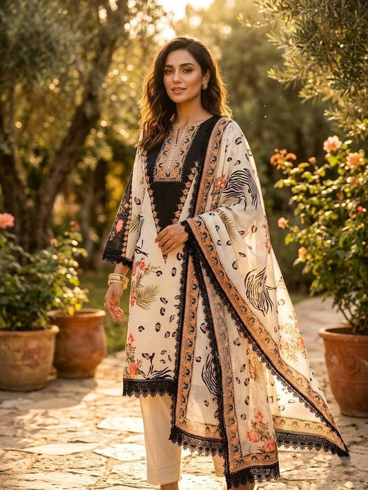 MUSLIN COTTON DIGITAL PRINT SUIT SET WITH DUPATTA