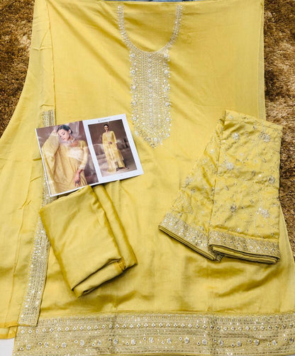 HEAVY VICHITRA WITH SEQUINS, EMBROIDER