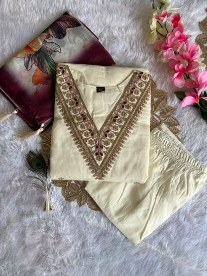 ROMAN SILK WITH BEAUTIFUL EMBROIDERY