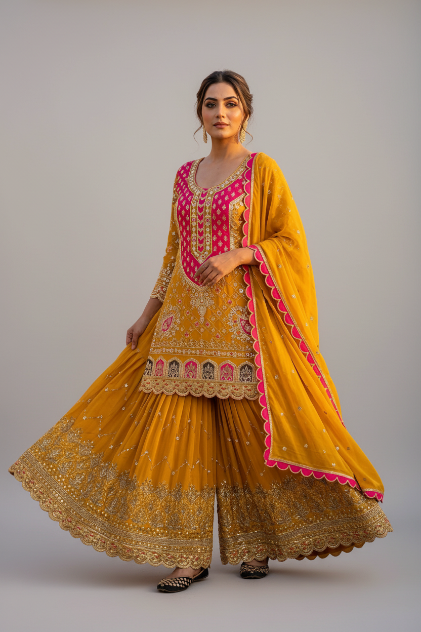 HALDI AND MEHENDI SHARARA LUXE