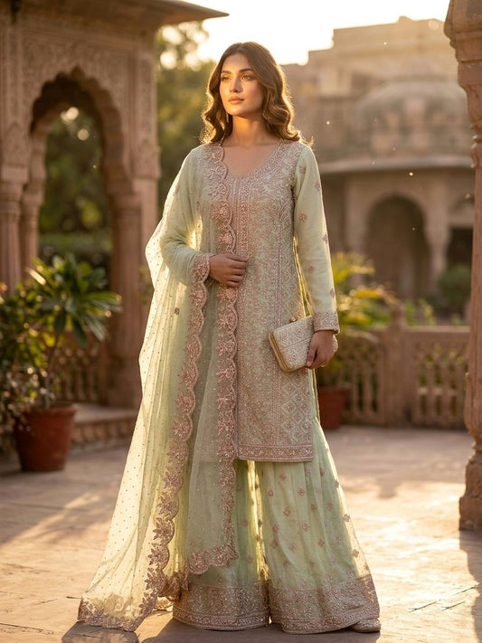 LUXURY PAKISTANI ZARKAN STONE OUTFIT